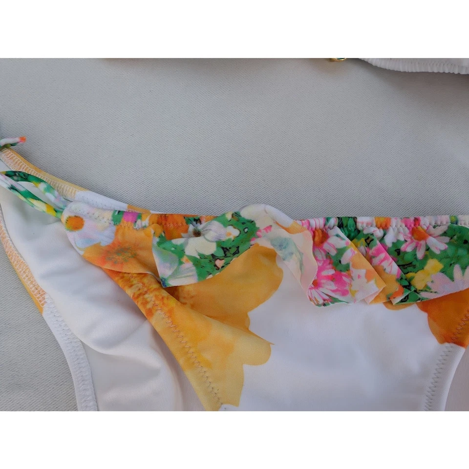 NWT Y2K Victoria’s Secret Bikini Set - Size S Top & Bottom Jeweled Floral Print - Image 4 of 4