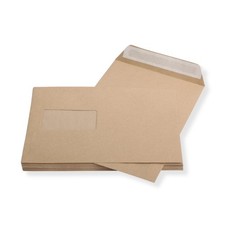 Torby wysyłkowe DIN B5 brązowe z oknem samoprzylepne koperty 25 sztuk