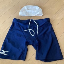 Mizuno Swimsuit Spats Navy Navy L Men's Swimwear with Cap
