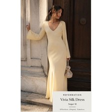 Reformation Vivia Silk Dress Sugar M