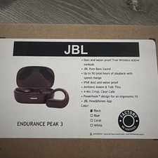 JBL Endurance Peak 3 True Wireless Active Earbuds Black re-certified new