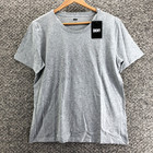 New DKNY T-Shirt Top Blouse Gray Studded Womens Sz M Crew Neck NWT