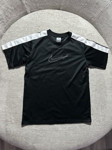 Nike Shirt Youth XL Black White Swoosh Athletic Dri-FIT Lightweight Soccer Tee