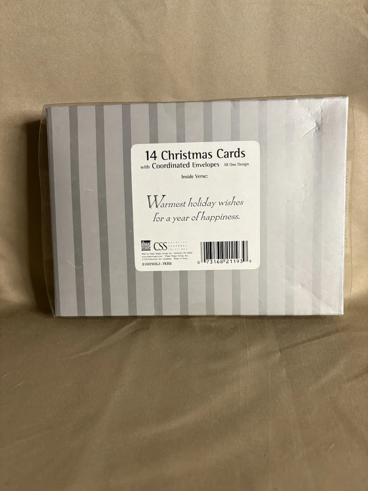 14 Cards Joy Gold Foil Embossed Lettering on Red Box of 14 Christmas Cards - Image 2 of 2