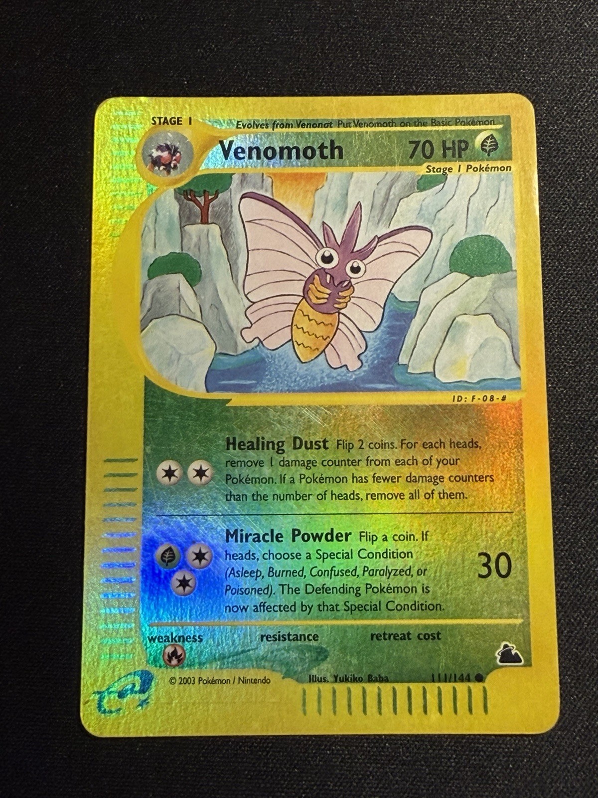 Venomoth 111/144 Reverse Holo Common Skyridge Pokemon Card 2002 NM