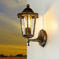 Wandleuchte AußEn Glas Aluminium E27 IP44 Gold Terrasse Rustikal AußEnleuchte