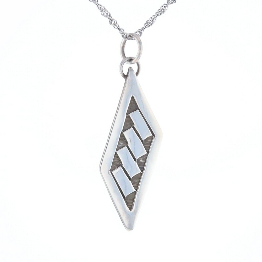 Silver Native Rectangle Overlay Pendant GV147413 - image 8