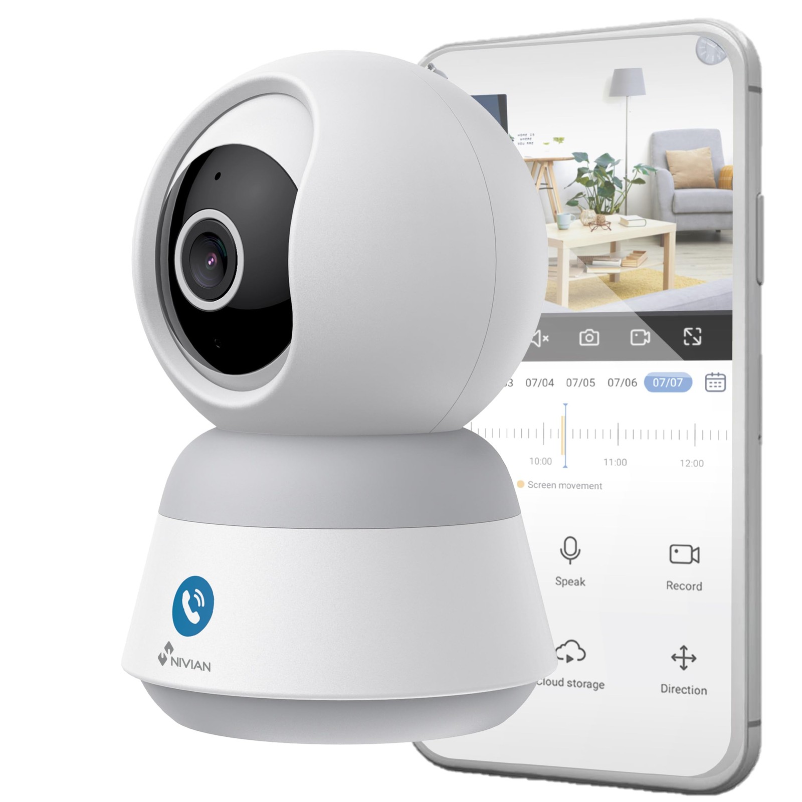 Baby Monitor WiFi 2K 4MP 360: Controlla i tuoi Bambini e Animali - 1