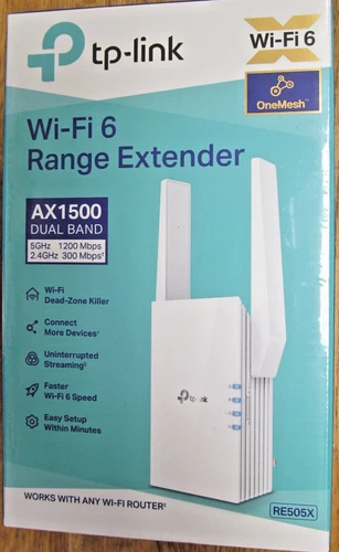 NEW TP-LINK RE505X WI-FI 6 RANGE EXTENDER AX1500 DUAL BAND ONE MESH FREE SHIP