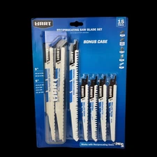 HART 15 Piece Multi-Purpose Reciprocating Saw Blade Set With Bonus Case