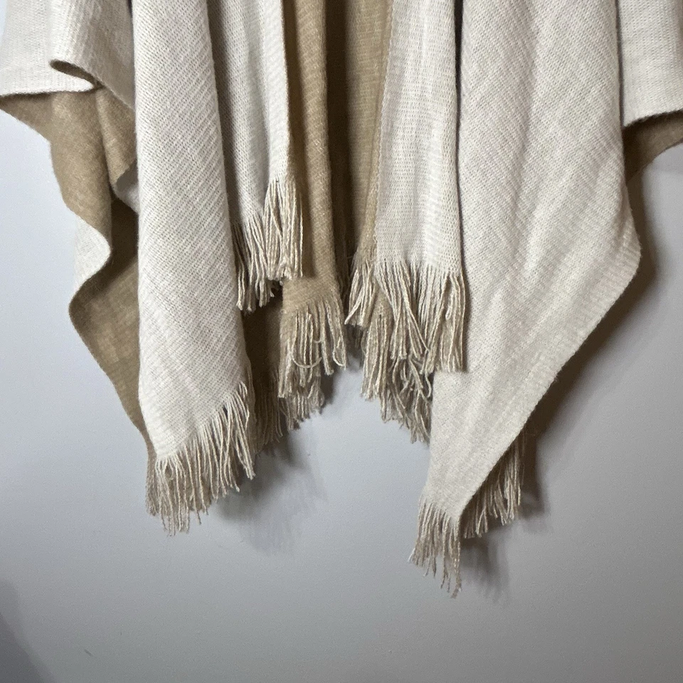 Sonoma Suéter Abrigo Cárdigan Mujer OS Suave Dos Tonos Borla Poncho Boho Hippie Foto 2 de 4
