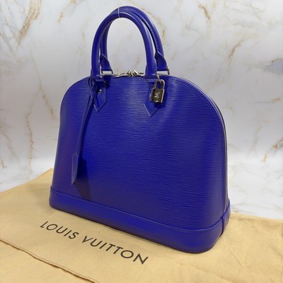 Louis Vuitton Epi Alma MM Handtasche Tasche Lila Leder Echt S142048