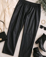 Old Navy Billie Faux Leather Pants 2X Plus High Rise Straight Leg Pull On NWT