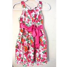 Chaps Girls Floral Spring Dress Multicolor Sz. 12 Fully Lined