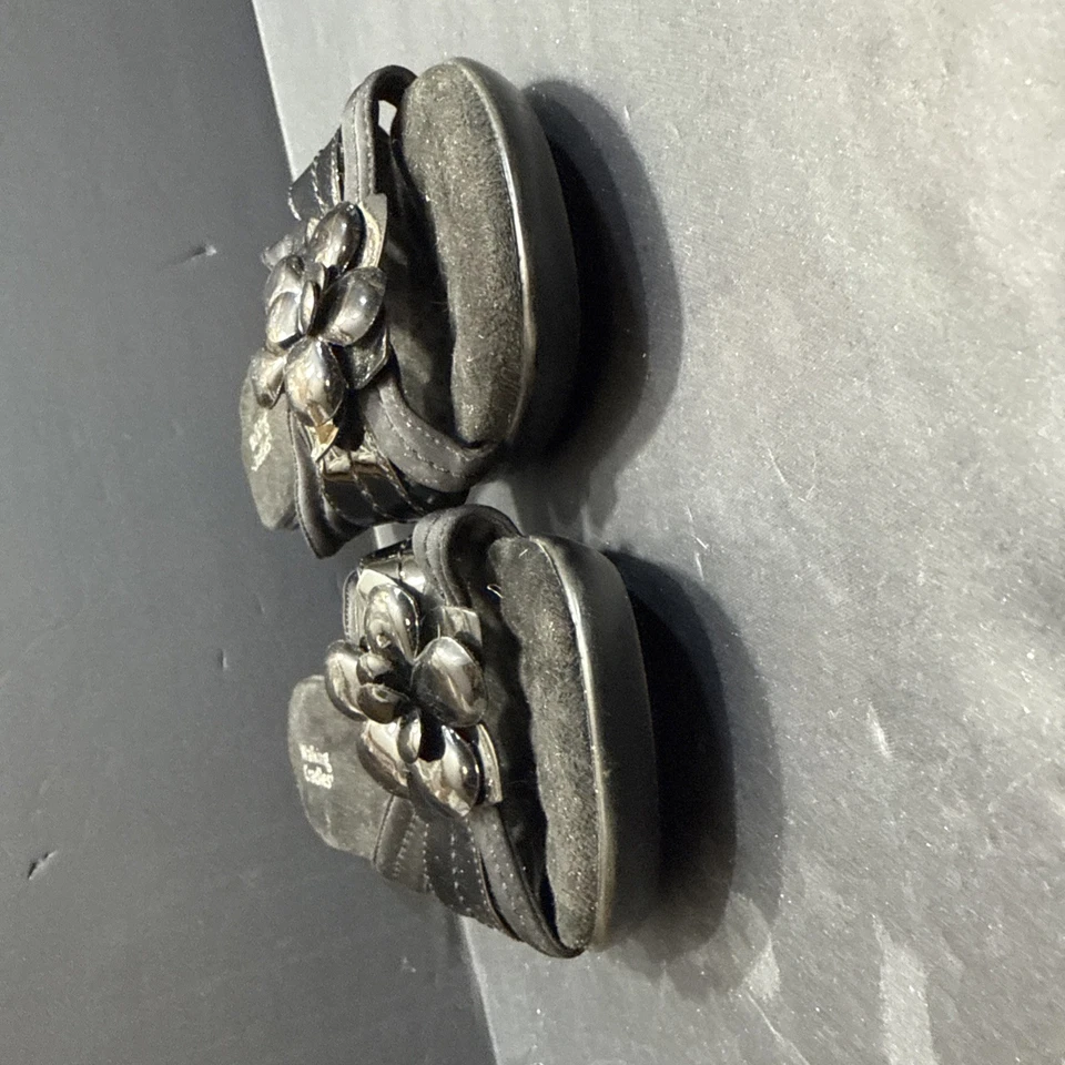 Sandálias ortopédicas para berços de caminhada dedo aberto com detalhes florais tamanho 10W - Imagem 4 de 4