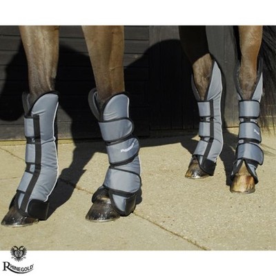 Full Length Travel Boots Rhinegold Elite Ripstop FULL SILVER/BLACK Show Season
