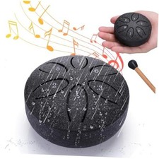 Black Steel Tongue Rain Drum - 3 Inch - 6 Notes - Outdoor Garden