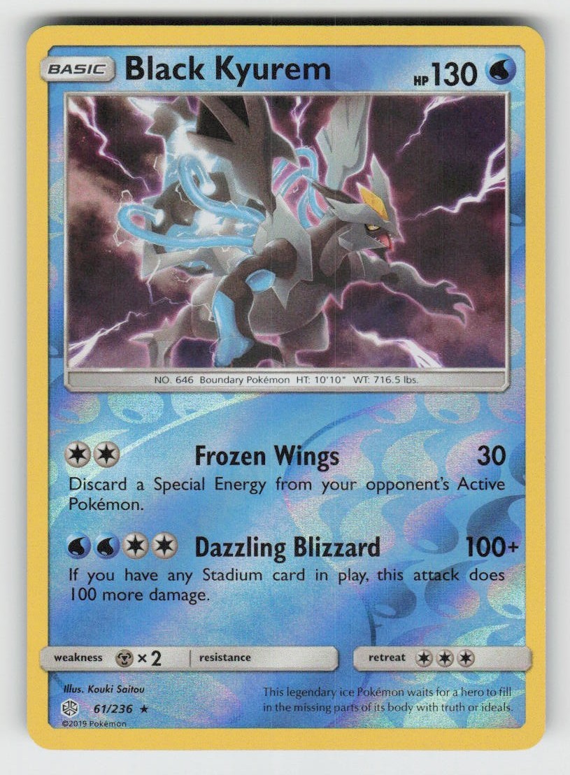 Reverse Holo Black Kyurem 61/236 Rare Cosmic Eclipse Near Mint