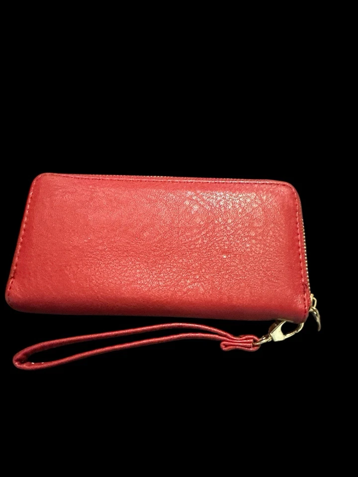 Dasein Mujer Clásica Cartera Monedero Ranura para Tarjeta Soporte Cremallera Alrededor Muñequera Rojo Foto 2 de 3