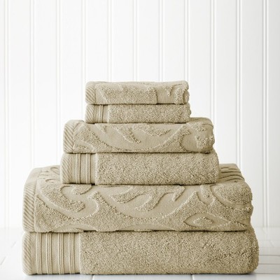 Medallion Jacquard Towel Set: 6-Piece Bath, Hand & Washcloths - Modern Threads