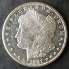 1881 S $1 Morgan Silver Dollar, Prooflike