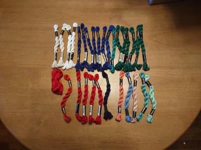 Lot of 30 DMC Embroidery Floss Assorted Colors New & Used