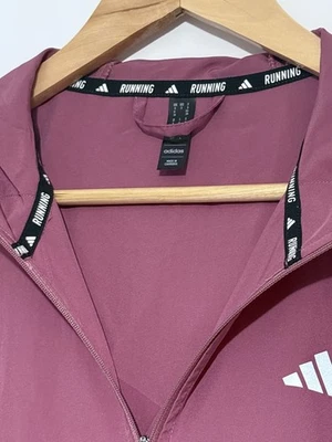 Adidas Running Hooded Windbreaker Jacket Women's Size S Mauve Pink Full Zip - Photo 1/2