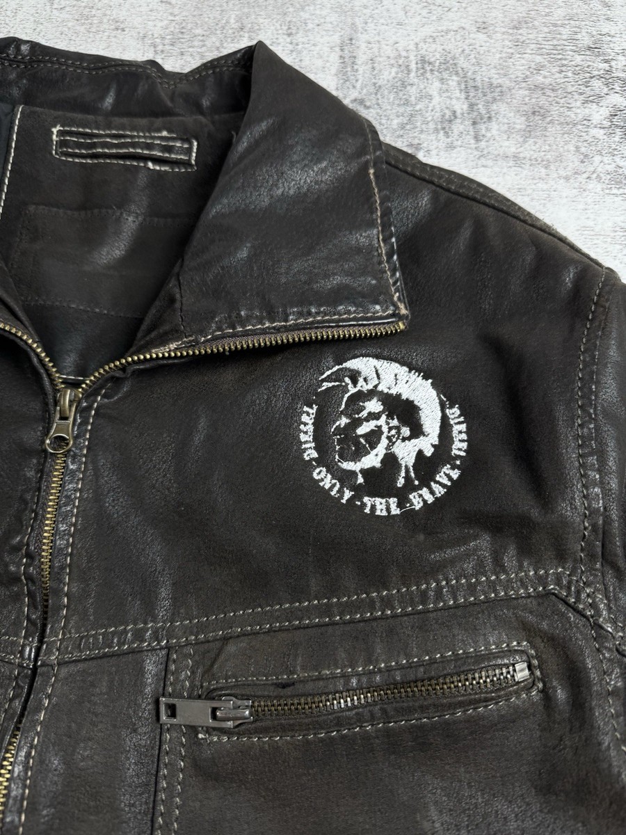 Vintage DIESEL Y2K 80s 90s Skin USA Aviator MA1 Leather Bomber