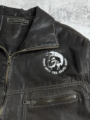 Vintage DIESEL Y2K 80s 90s Skin USA Aviator MA1 Leather Bomber