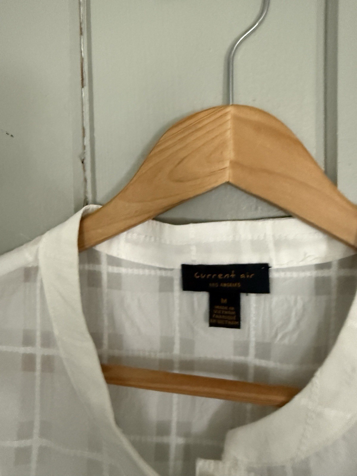 Current Air Blouse M Medium Button Front White Co… - image 6