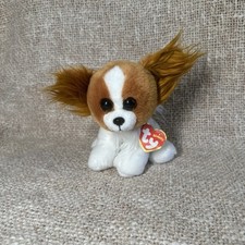 Ty Beanie Baby - BARKS the Papillon Dog 6" Plush Stuffed Animal Toy