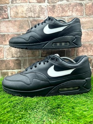 Nike Air Max 90/1 AJ7695-001 Sneaker Herren UK 11 Schwarz Leder Lifestyle Schuhe