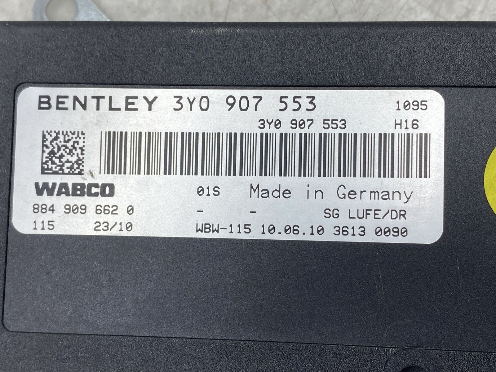 2010-2020 BENTLEY MULSANNE REAR AIR SUSPENSION COMPUTER MODULE UNIT 3Y0907553