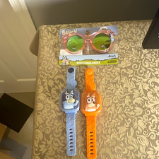 Bluey Girls Round Sunglasses Pink Floral Frame Green Mirrored Lenses VTech