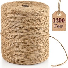 XSEINO 1200 Feet Natural Jute Twine Strong Garden Rope 1200 FT, Brown