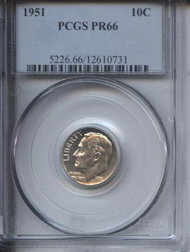1951 Dime PCGS PR66