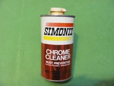 Vintage Simoniz Chrome Cleaner Rust Preventive 12oz Tin Can About 3/4 Full.