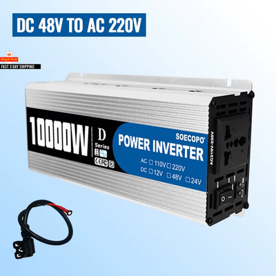 10000W Peak Power Inverter DC 12V/24V/48V auf AC 110V/220V mit Universalsteckdose 