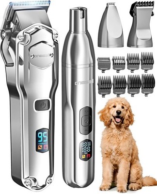 Dog Clippers Grooming Thick/Heavy Coats 4-in-1 Dog Grooming Kit Low Noise W/
