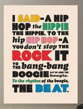 New 'Rappers Delight Lyrics' Print Unframed