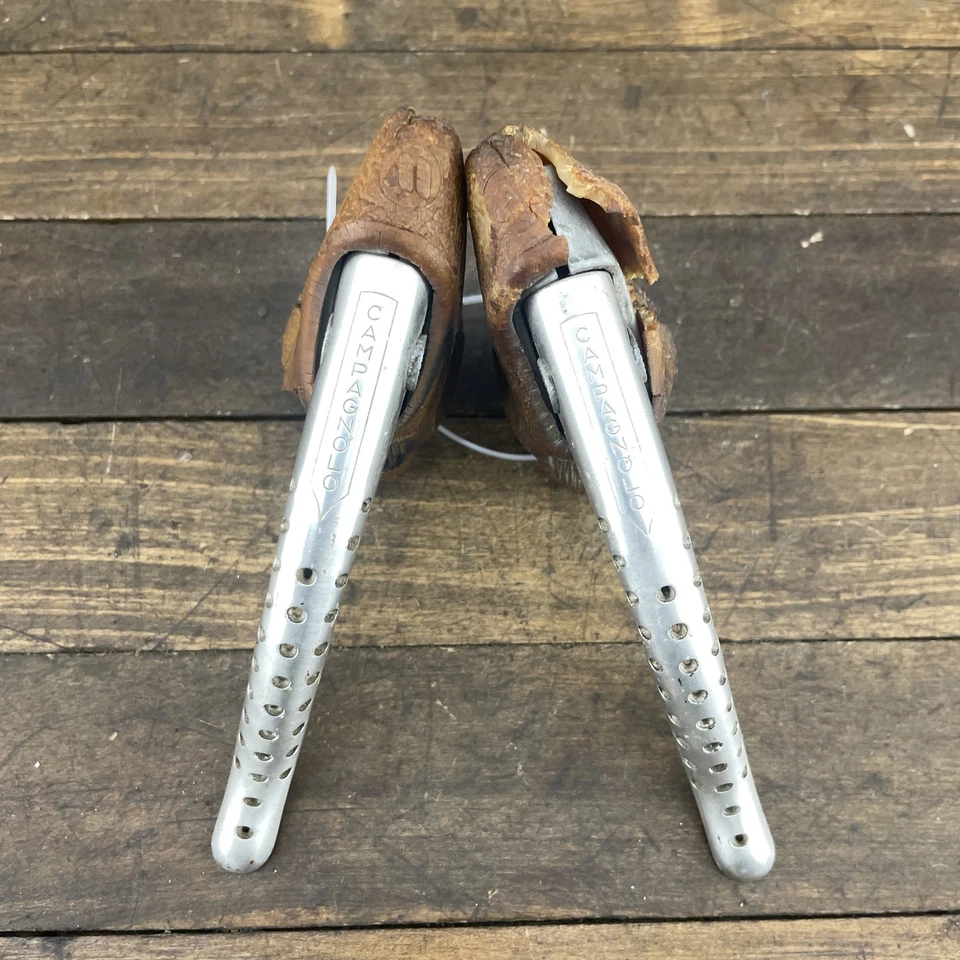 Vintage Campagnolo Super Record Brake Levers Drilled Alloy Italy Road Bike Eroic - Image 2 of 4