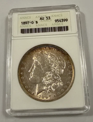 1897-O Morgan Silver Dollar ANACS Certified AU53 SCARCE DATE! Beautiful tone!