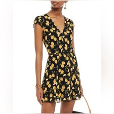 REFORMATION Deven Dress Lemon Print Mini Sz 0