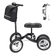 Steerable Knee Scooter Leg Walker Crutch Alternative All-terrain with Disk Brake