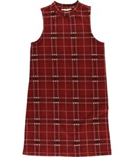 Hippie Rose Womens Plaid Sheath Dress, Red, Small
