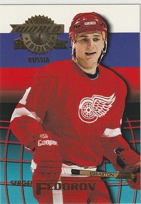Sergei Fedorov 1994-95 Pinnacle World Edition #WE5 Detroit Red Wings