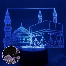 7 Color LED Night Light Eid Mubarak Ramadan Lamp Muslim Islam Table Ornament