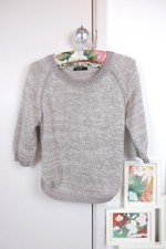 Autograph UK6-8 Mohair Sweater wool Knitted Jumper cropped � sleeve fisherman ca