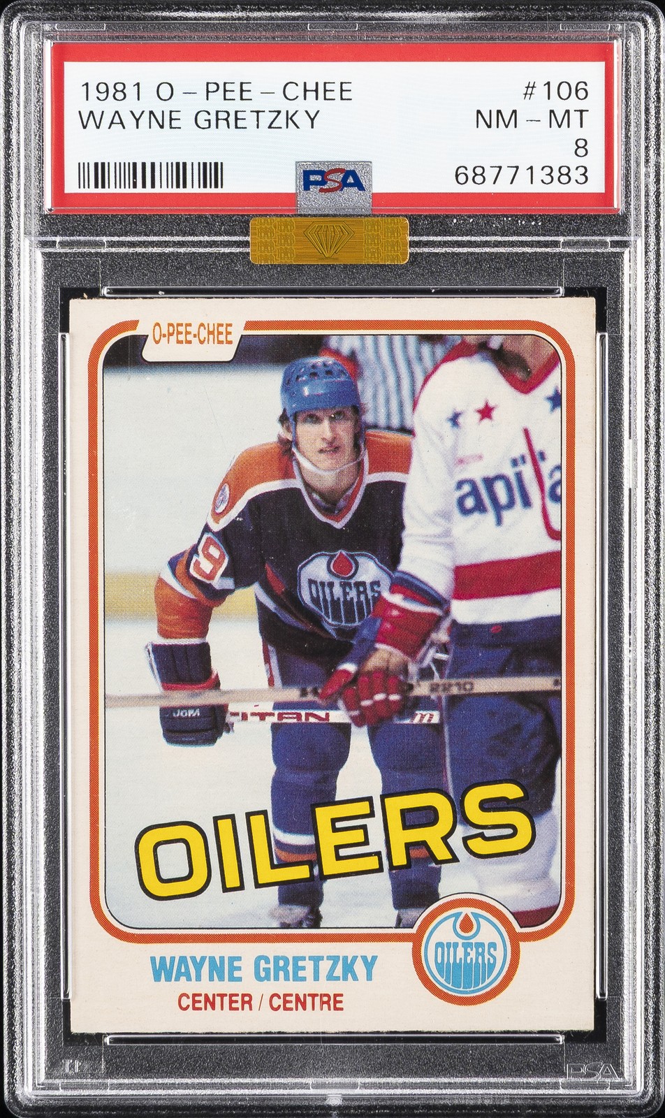 1981 O-PEE-CHEE #106 WAYNE GRETZKY PSA 8 MBA GOLD DIAMOND view 1