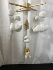 Handmade Crochet baby Mobile, Clouds, Moon, Stars, And Dog